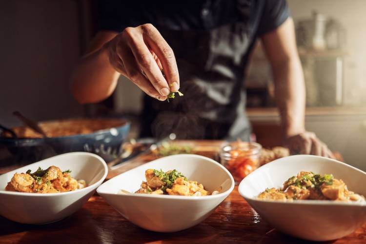 chef plating food