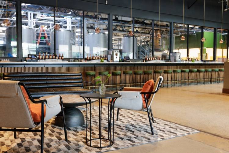 Interior view of the bar at Nelson's Green Brier Distillery in Nashville