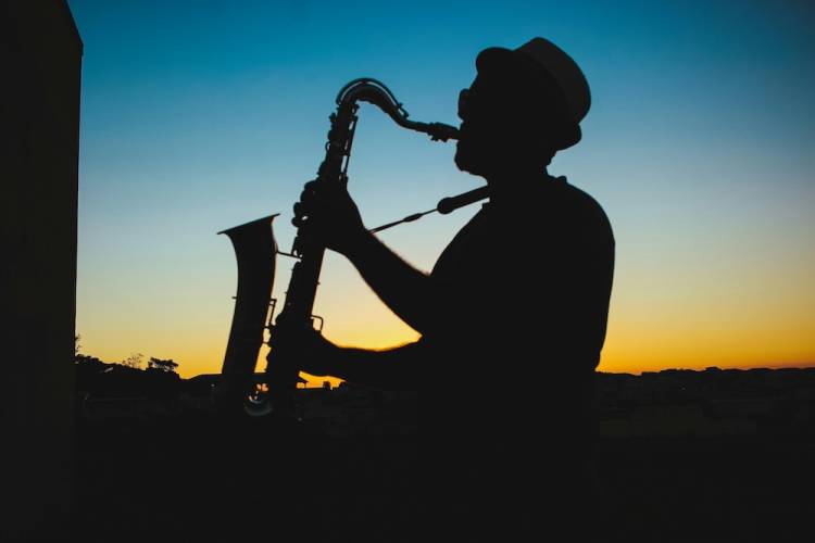 shadowed saxophone player