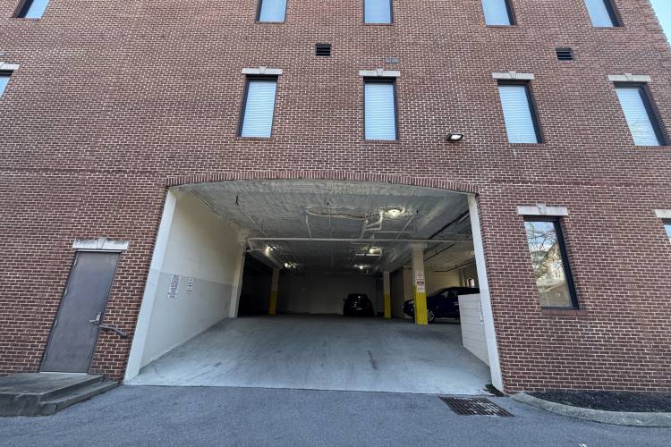 garage entrance to nashville apartment building