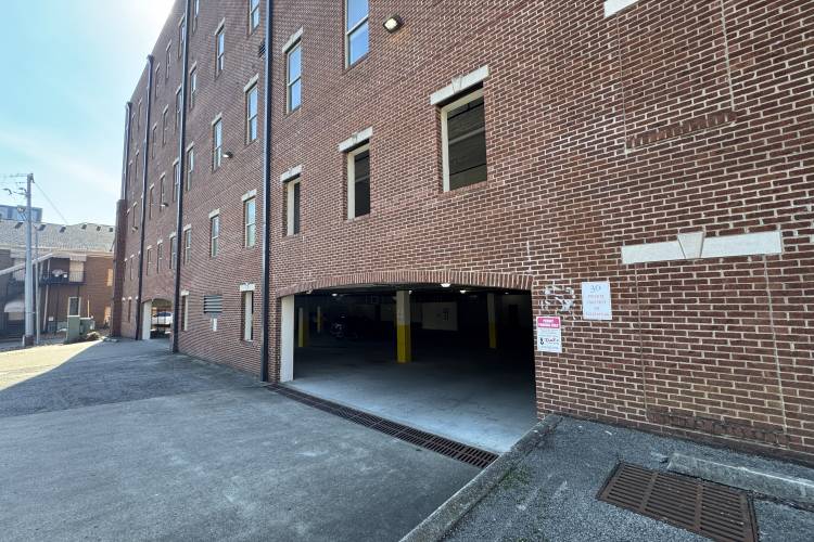 entrance to garage in rear of nashville brick building