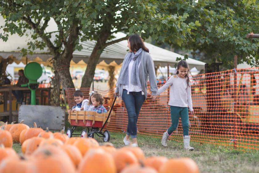 mother and daughter at fall festival 